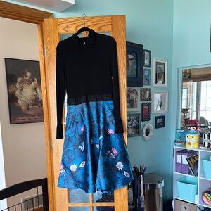 Ted Baker dress knit top silk skirt Lilly TB 4 US 10